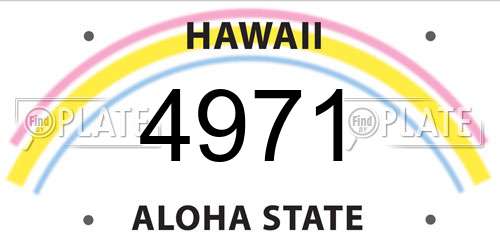 4971 Hawaii License Plate