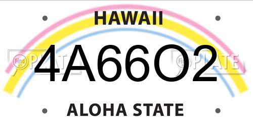 4A66O2 Hawaii License Plate