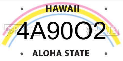 4A90O2 Hawaii License Plate