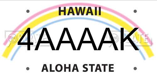 4AAAAK Hawaii License Plate
