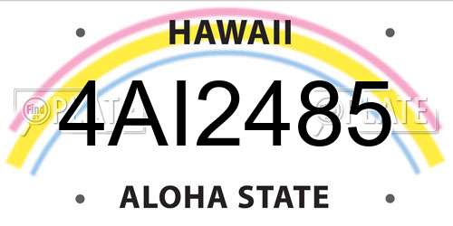 4AI2485 Hawaii License Plate