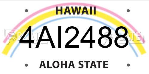 4AI2488 Hawaii License Plate