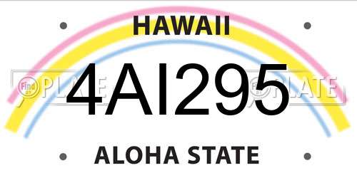 4AI295 Hawaii License Plate