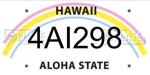 4AI298 Hawaii License Plate