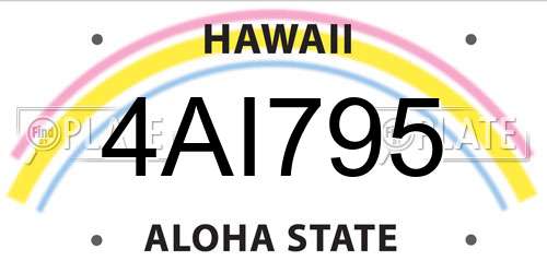 4AI795 Hawaii License Plate