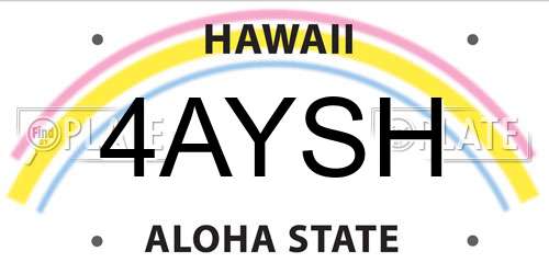 4AYSH Hawaii License Plate