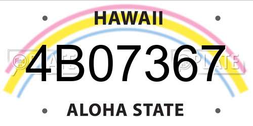 4B07367 Hawaii License Plate