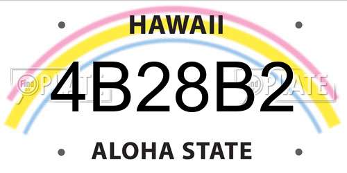 4B28B2 Hawaii License Plate