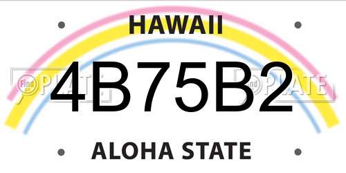 4B75B2 Hawaii License Plate