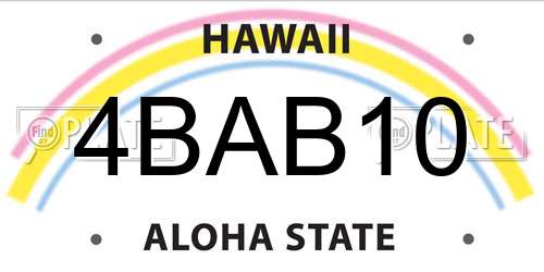 4BAB10 Hawaii License Plate