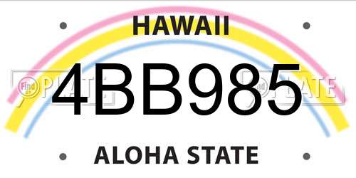 4BB985 Hawaii License Plate