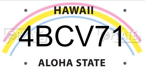 4BCV71 Hawaii License Plate