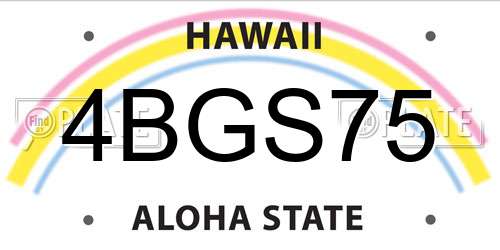 4BGS75 Hawaii License Plate