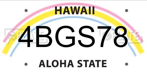 4BGS78 Hawaii License Plate