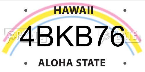 4BKB76 Hawaii License Plate