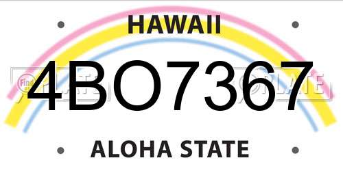 4BO7367 Hawaii License Plate