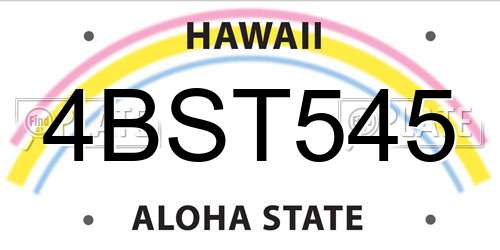 4BST545 Hawaii License Plate