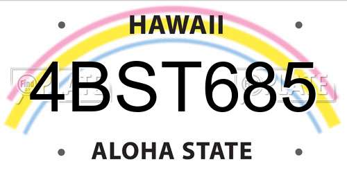4BST685 Hawaii License Plate