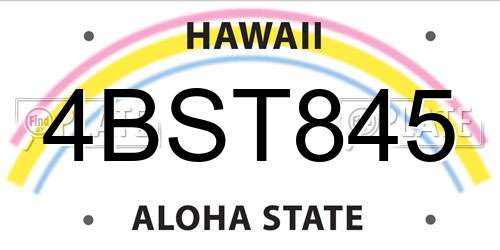 4BST845 Hawaii License Plate