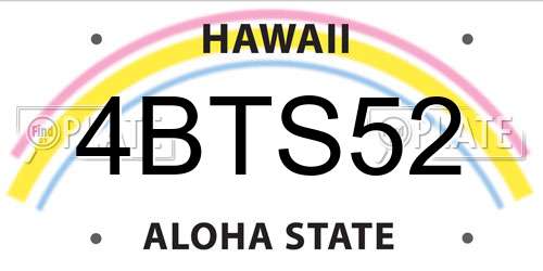 4BTS52 Hawaii License Plate