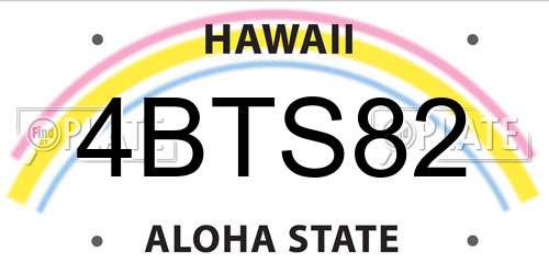 4BTS82 Hawaii License Plate