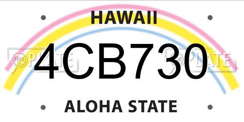 4CB730 Hawaii License Plate