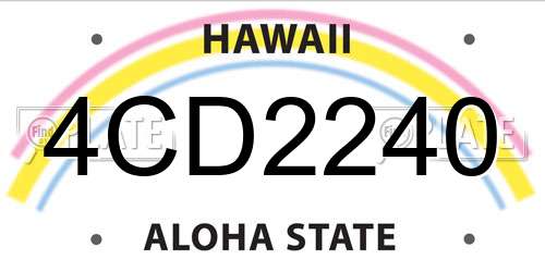 4CD2240 Hawaii License Plate