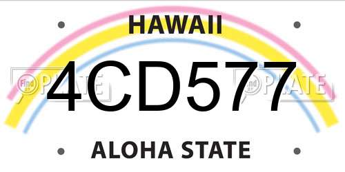 4CD577 Hawaii License Plate