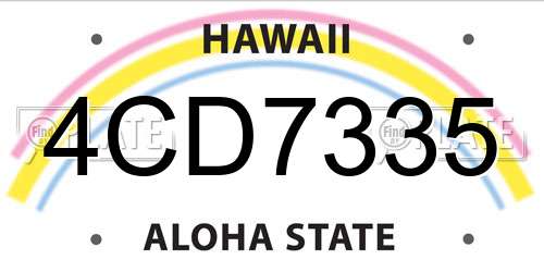 4CD7335 Hawaii License Plate