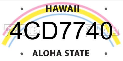 4CD7740 Hawaii License Plate