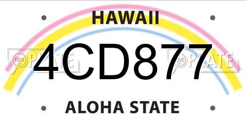 4CD877 Hawaii License Plate
