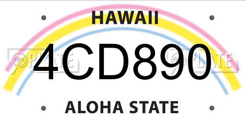 4CD890 Hawaii License Plate