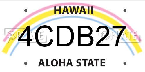 4CDB27 Hawaii License Plate