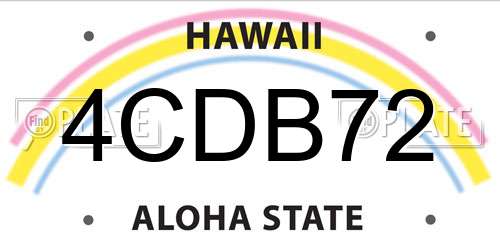 4CDB72 Hawaii License Plate