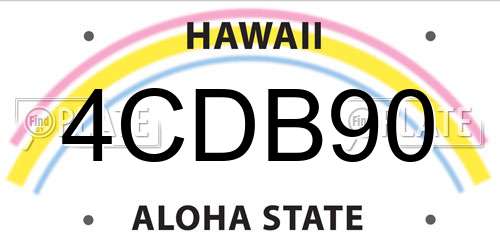 4CDB90 Hawaii License Plate