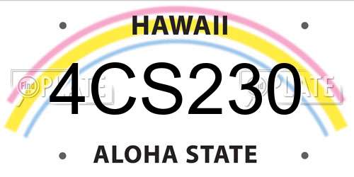 4CS230 Hawaii License Plate