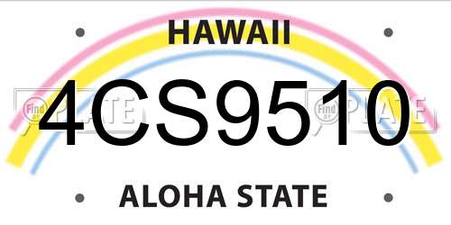 4CS9510 Hawaii License Plate
