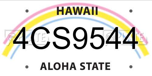 4CS9544 Hawaii License Plate
