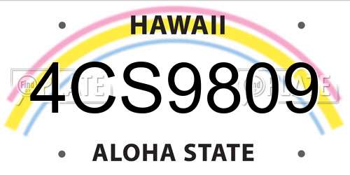 4CS9809 Hawaii License Plate
