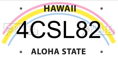 4CSL82 Hawaii License Plate