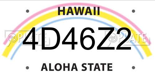 4D46Z2 Hawaii License Plate