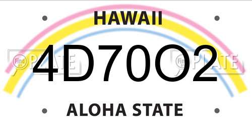 4D70O2 Hawaii License Plate