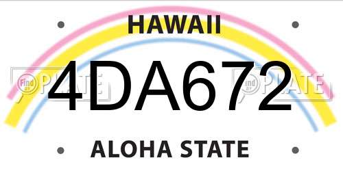 4DA672 Hawaii License Plate