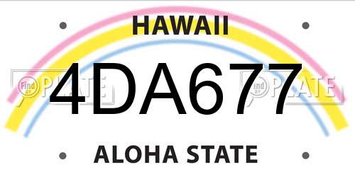 4DA677 Hawaii License Plate