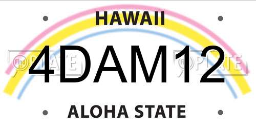 4DAM12 Hawaii License Plate