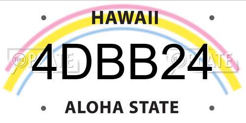 4DBB24 Hawaii License Plate