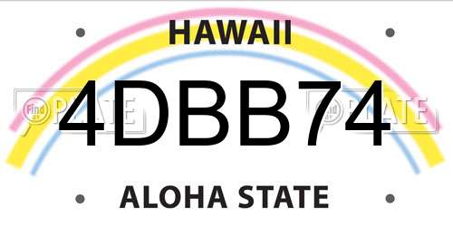 4DBB74 Hawaii License Plate