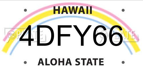 4DFY66 Hawaii License Plate