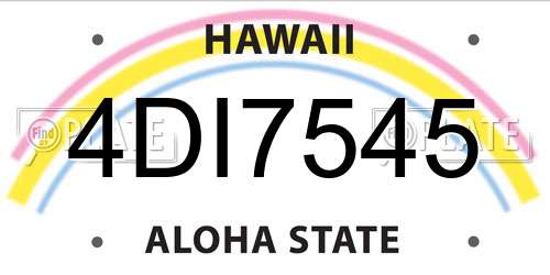 4DI7545 Hawaii License Plate
