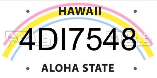 4DI7548 Hawaii License Plate